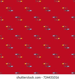 Decorative colored seamless pattern with cute dragonfly. Vintage background with many dragonflies silhouettes for your design.