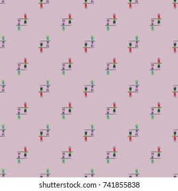 Decorative colored seamless pattern with cute dragonfly. Vintage background with many dragonflies silhouettes for your design.