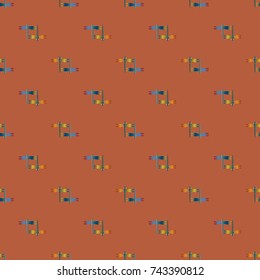 Decorative colored seamless pattern with cute dragonfly. Vintage background with many dragonflies silhouettes for your design.