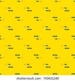Decorative colored seamless pattern with cute dragonfly. Vintage background with many dragonflies silhouettes for your design.