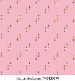Decorative colored seamless pattern with cute dragonfly. Vintage background with many dragonflies silhouettes for your design.