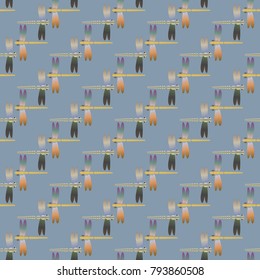 Decorative colored seamless pattern with cute dragonfly. Vintage background with many dragonflies silhouettes for your design.