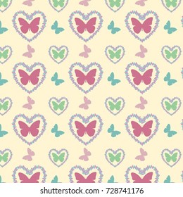 Decorative, colorful, abstract butterfly pattern which can be used for design fabric, backgrounds,  wrapping paper. 
