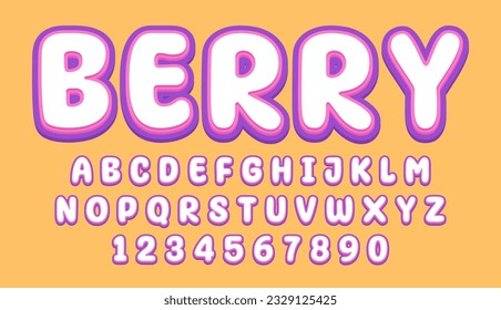 decorative colorful berry editable text effect vector design