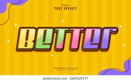 efeito de texto decorativo colorido melhor editável