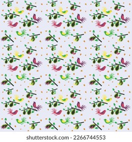 Decorative colorful birds pattern design