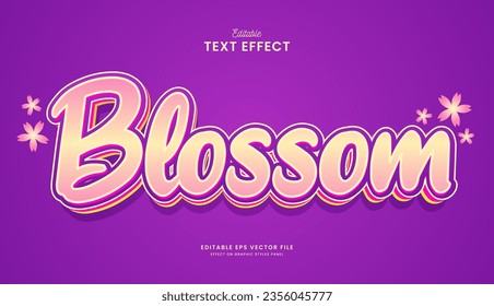 decorative colorful blossom gradient pastel editable text effect vector design