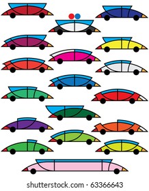 decorative colorful city cars