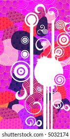 decorative colorful composition - red