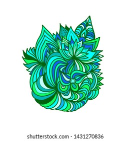 Decorative colorful doodle pattern for design. Abstract element.