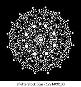 Decorative colorful dot mandala, design element. Can be used for cards, invitations, banners, posters, print design. Mandala background