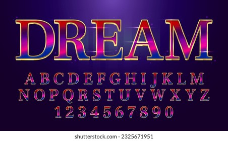 decorative colorful dream editable text effect vector design