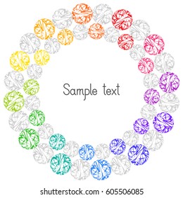 Decorative Colorful Element Circular Frame for Text. Abstract Design for Universal Application.