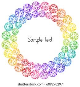 Decorative Colorful Element Circular Frame for Text. Abstract Design of Rainbow Circles for Universal Application.