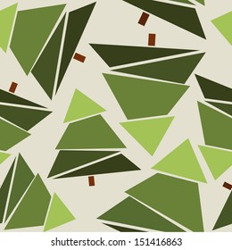 Decorative colorful elements Christmas tree seamless pattern on a white background