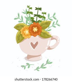 Decorative colorful floral compositions collection