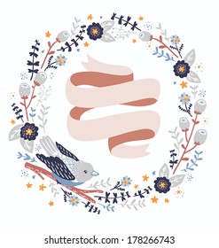 Decorative colorful floral compositions collection