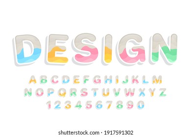 decorative colorful Font and Alphabet