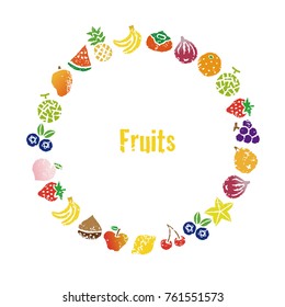 Decorative colorful fruits wreath, frame design