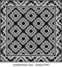 Decorative Colorful Geometric Ornament. , Symmetric Pattern With Lace Frame. Vector Illustration.