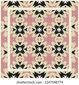 Decorative Colorful Geometric Pattern. Line Art, Lace Background. Vector Illustration