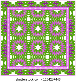 Decorative Colorful Geometric Pattern. Line Art, Lace Background. Vector Illustration