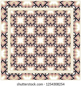 Decorative Colorful Geometric Pattern. Line Art, Lace Background. Vector Illustration