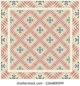 Decorative Colorful Geometric Pattern. Line Art, Lace Background. Vector Illustration