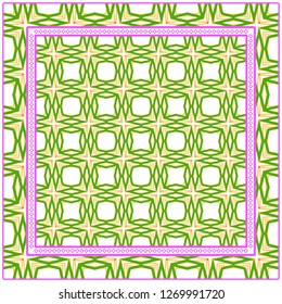 Decorative Colorful Geometric Pattern. Line Art, Lace Background. Vector Illustration