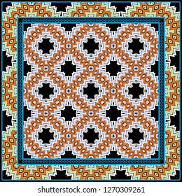 Decorative Colorful Geometric Pattern. Line Art, Lace Background. Vector Illustration Decorative Colorful Geometric Pattern. Line Art, Lace Background. Vector Illustration