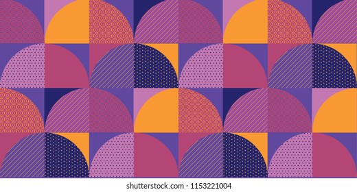 Decorative colorful geometric seamless pattern. Geometry stock vector illustration. Repeatable pattern in violet and purple colors for fabric, background, surface design, packaging, 
