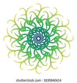 Decorative colorful gradient mandala with floral elements isolated on white background. Indian design element decorative vector for festive season.