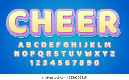 decorative colorful gradient pastel editable text effect vector design