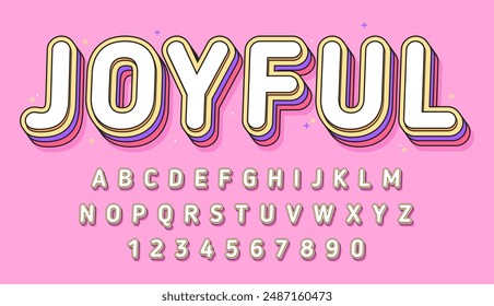 decorative colorful joyful pastel editable text effect vector design
