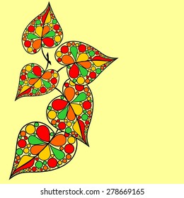 Decorative colorful leaves vector illustration