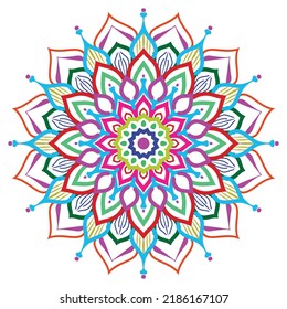 Decorative Colorful Mandala art vector Background Design
