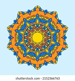 decorative colorful mandala with floral shape. asian mandala,indian mandala,islamic mandala.