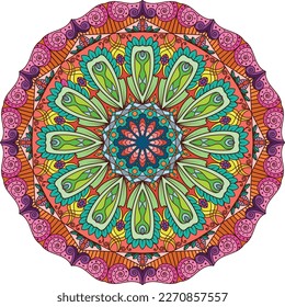 Decorative colorful mandala pattern design