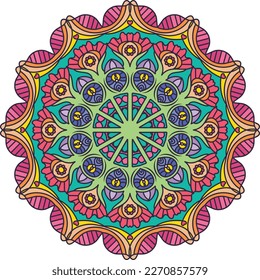 Decorative colorful mandala pattern design