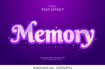 memoria coloreada decorativa efecto de texto editable diseño vectorial