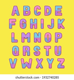 decorative colorful memphis Font and Alphabet