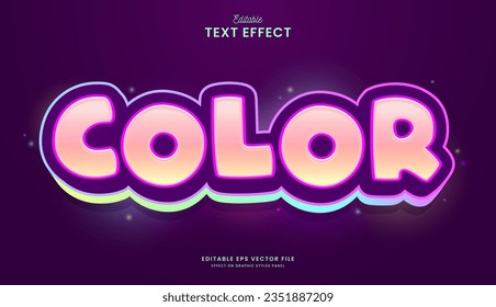 decorative colorful colorful neon rainbow editable text effect vector design