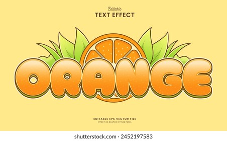 decorative colorful orange tree editable text effect vector design