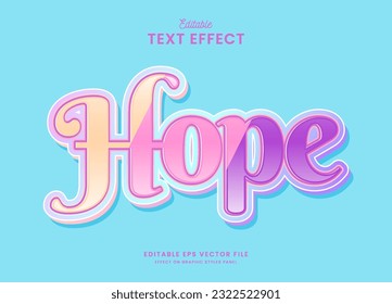 decorative colorful pastel editable text effect vector design