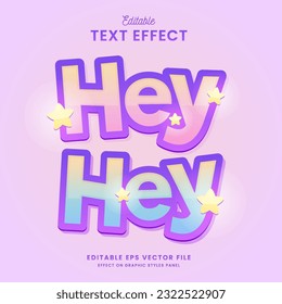 decorative colorful pastel editable text effect vector design