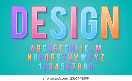 dekorative bunt pastellfarbene bearbeitbare Texteffekt, Vektordesign