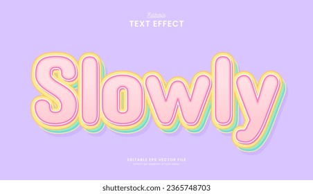 decorative colorful pastel editable text effect vector design