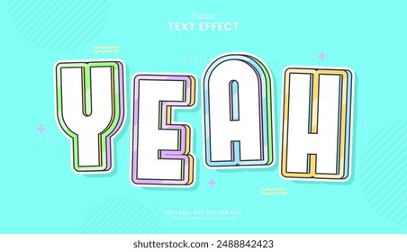 decorative colorful pastel editable text effect vector design
