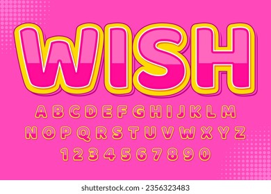 decorative colorful pink editable text effect vector design