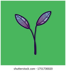 decorative colorful plant shoots vector illustration